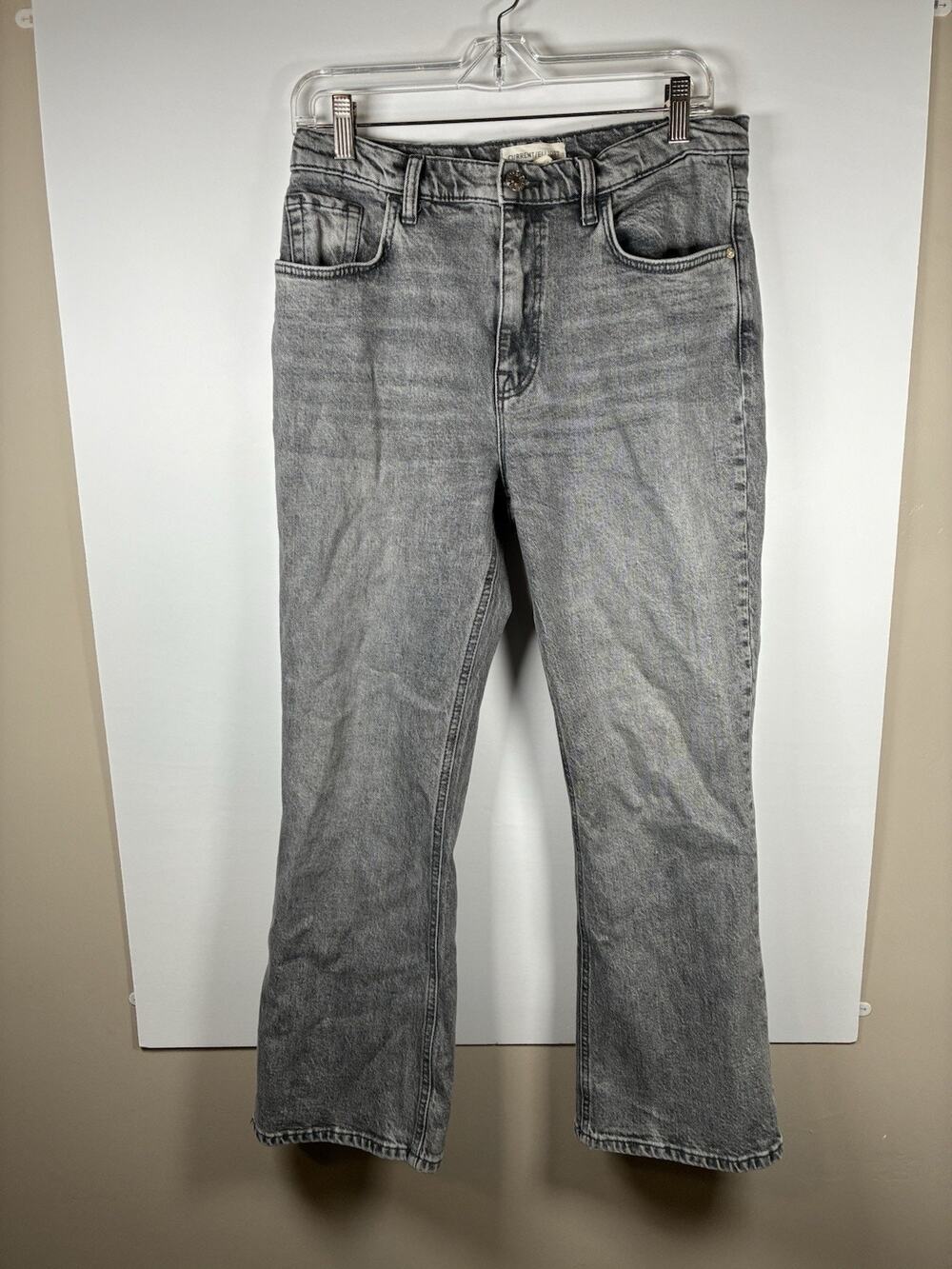 Current Elliott Womens 29 Gray Wash Cropped Kick Flare Jeans High Rise Denim